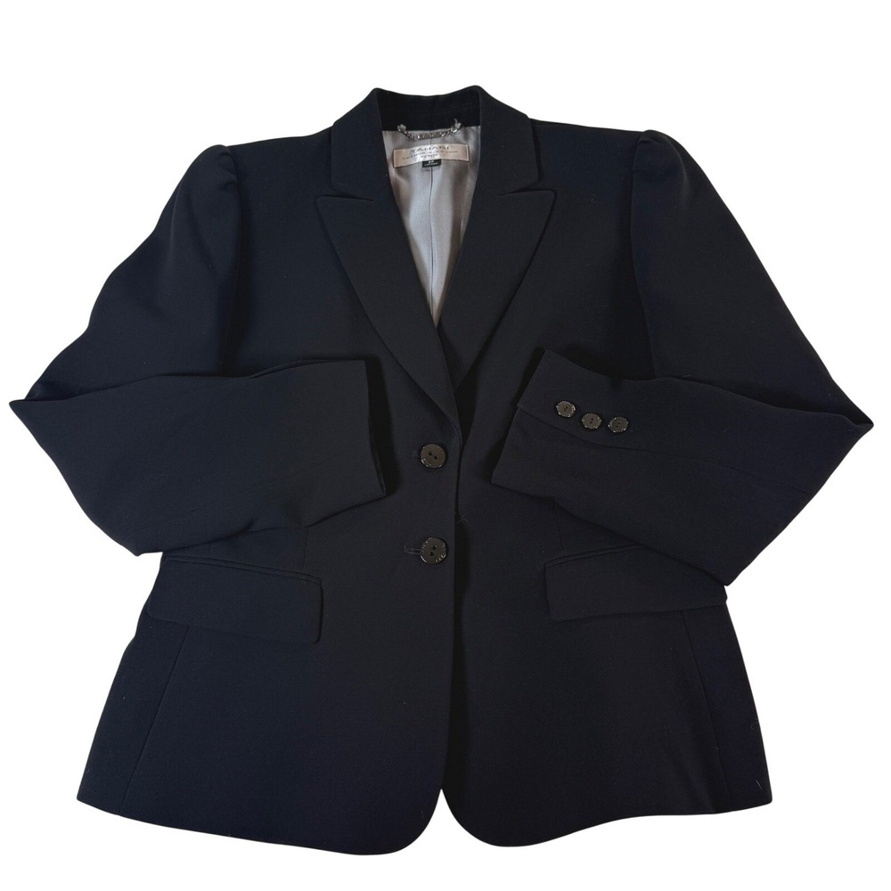 Tahari Arthur S Levine 8 Petite Blazer Black 8P Classic Tailored Office Wear
